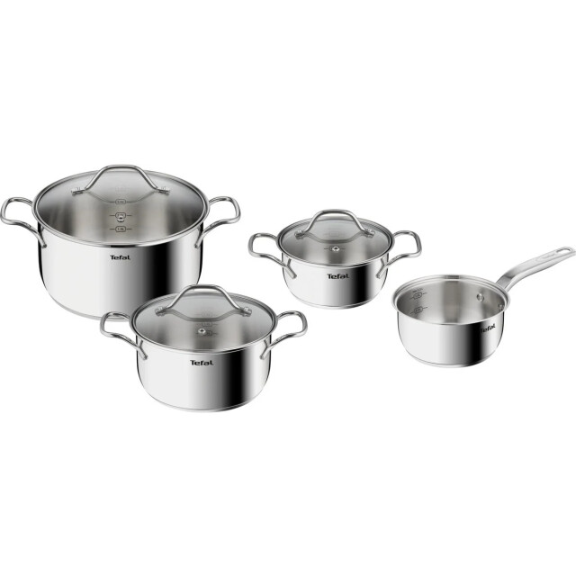 Tefal Intuition pannenset 4-delig inductie rvs geschikt voor alle warmtebronnen THB864S7 large
