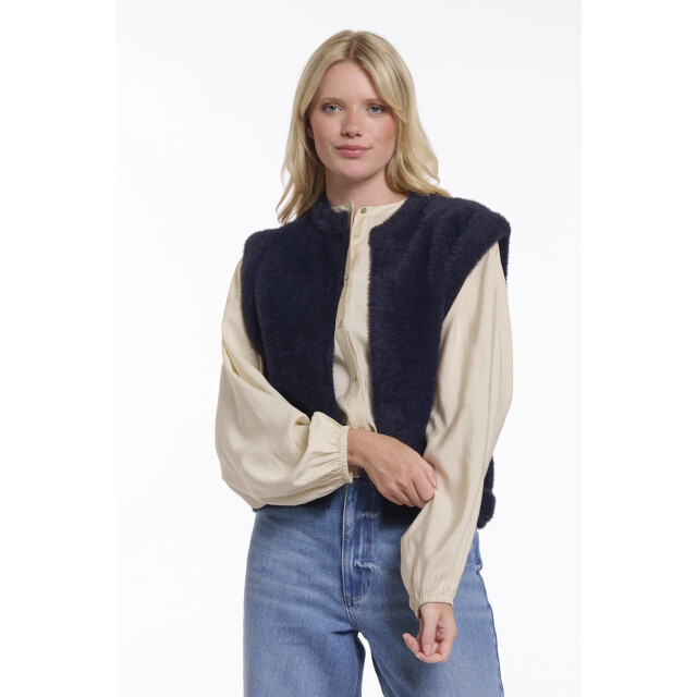 Rino & Pelle Elona.5002621 rino&pelle short waistcoat dark navy Elona.5002621 Dark navy large