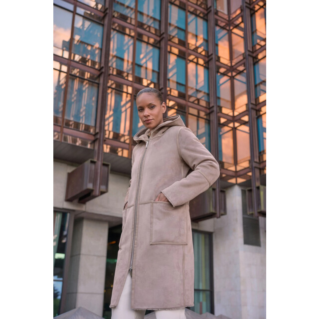 Rino & Pelle Alina.7002511 rino en pelle reversible hooded coat toffee Alina.7002511 Toffee large