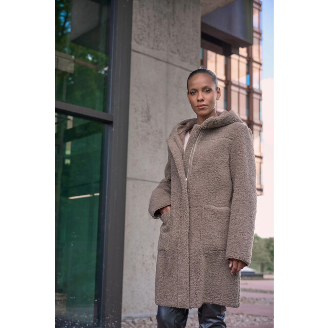 Rino & Pelle Alina.7002511 rino en pelle reversible hooded coat toffee Alina.7002511 Toffee large