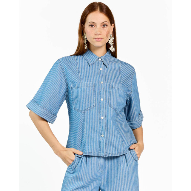 Aaiko Blouse korte mouw serene stripe co Aaiko Blouse korte mouw SERENE STRIPE CO large