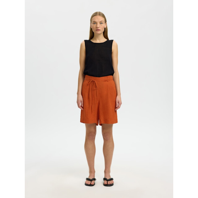 Selected Femme slflinna hw linen string shorts b 16101387 potters clay 06902.560.0003 large