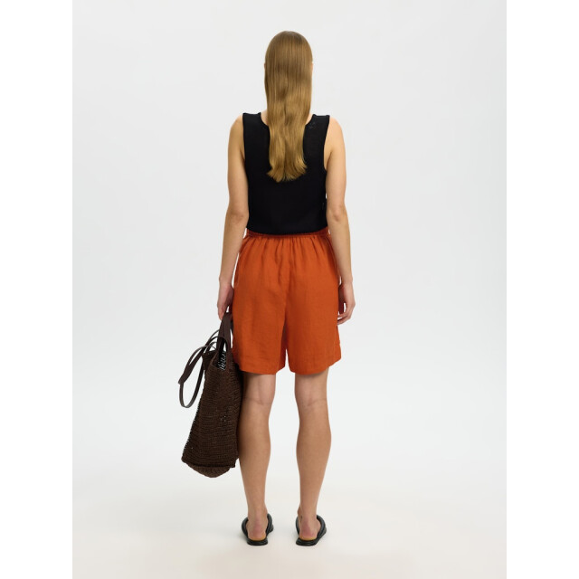 Selected Femme slflinna hw linen string shorts b 16101387 potters clay 06902.560.0003 large