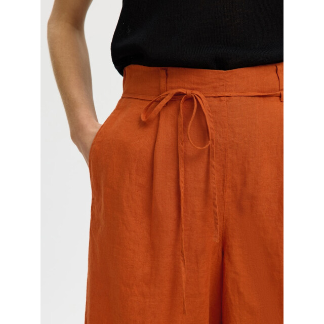 Selected Femme slflinna hw linen string shorts b 16101387 potters clay 06902.560.0003 large