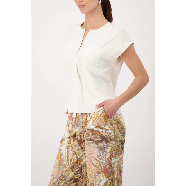 Monari  blouse with rhinestone details 410766 143 marble 06613.829.0015 large