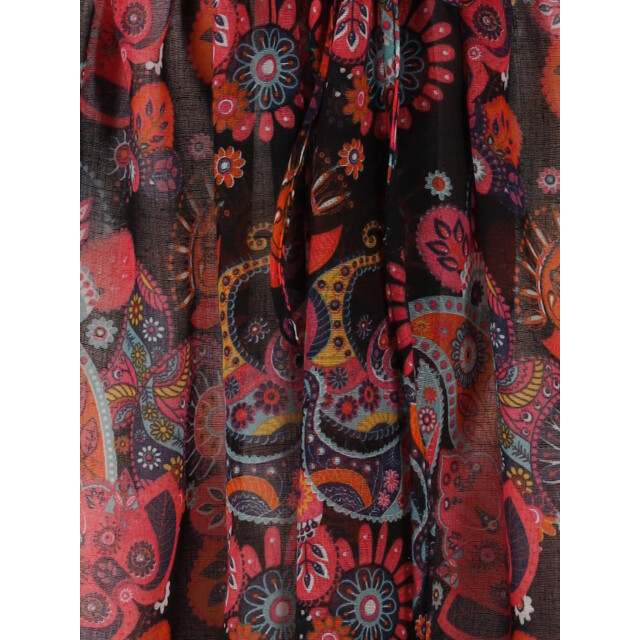 Sarlini Dames tuniek strandjurk polyester kaftan print zwart 000423 large