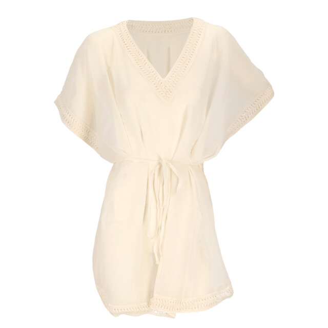 Sarlini Dames tuniek strandjurk polyester chiffon effen off-white 000423 large