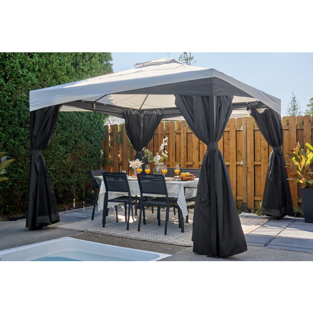 Sojag Malta 1014 aluminium paviljoen 3x4 mtr met afneembaar stoffen dak 3619578 large