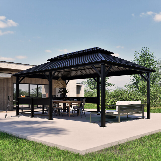 Sojag Bondi 1220 metalen paviljoen met vast dak 3,5 x 6 m - 3619593 large