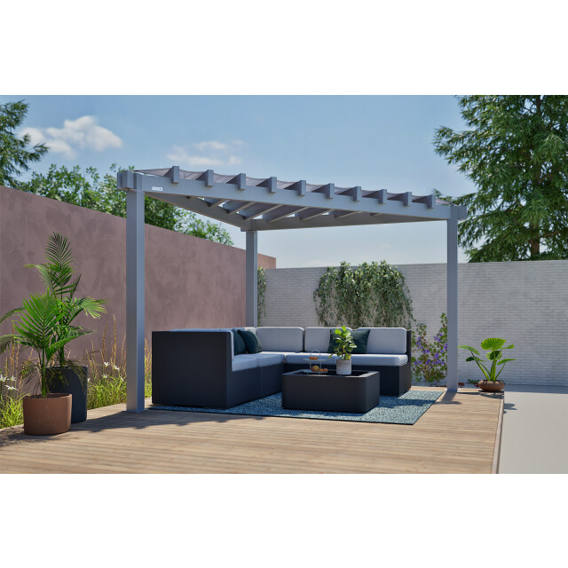 Sojag Lima driehoeks pergola 293x293 cm met zonnescherm - 3619556 large