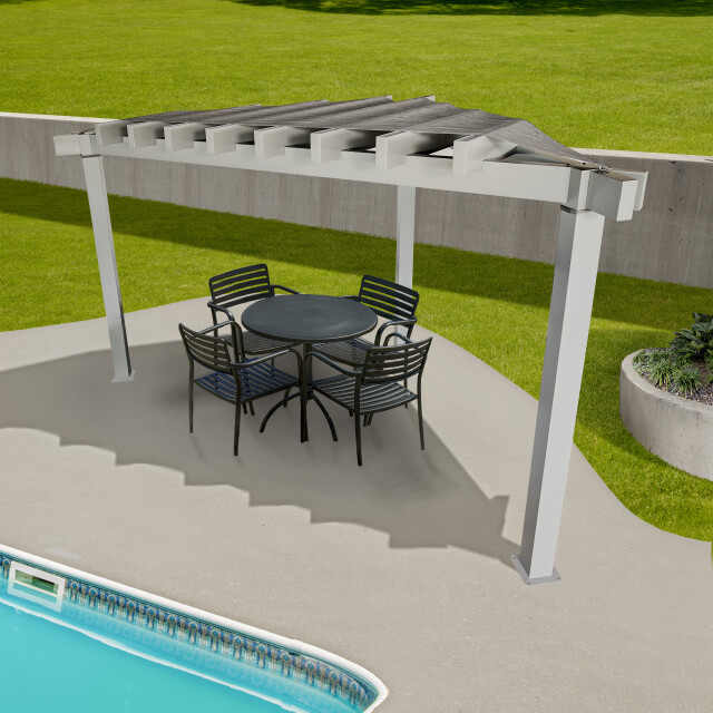 Sojag Lima driehoeks pergola 293x293 cm met zonnescherm - 3619556 large