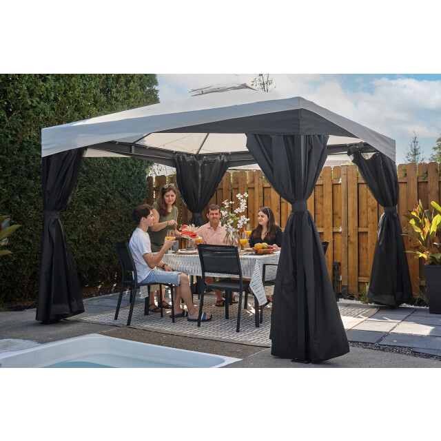 Sojag Malta 1014 aluminium paviljoen 3x4 mtr met afneembaar stoffen dak 3619578 large