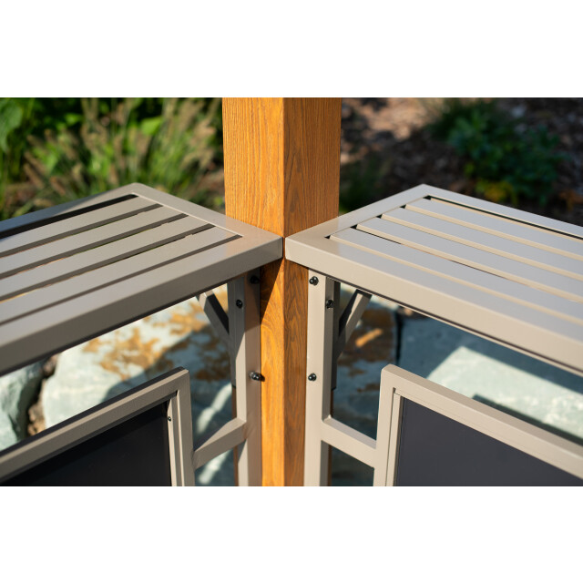 Sojag Maui aluminium bbq grillpaviljoen in houtlook 158x249x278 cm 3619618 large