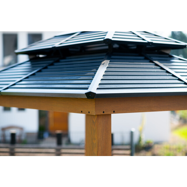 Sojag Maui aluminium bbq grillpaviljoen in houtlook 158x249x278 cm 3619618 large