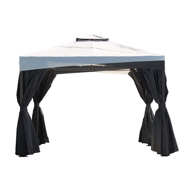 Sojag Malta 1010 aluminium paviljoen 3x3 mtr met afneembaar stoffen dak 3619565 large