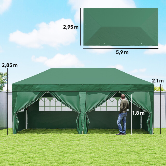4goodz Pop-up partytent 300x600 cm met zijwanden - 3619700 large