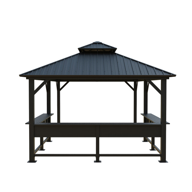 Sojag Bondi 1220 metalen paviljoen met vast dak 3,5 x 6 m - 3619593 large