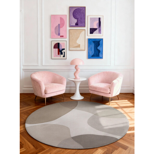Ted Baker Ted baker hackney wol vloerkleed rond grijs- 160 cm rond 3621843 large