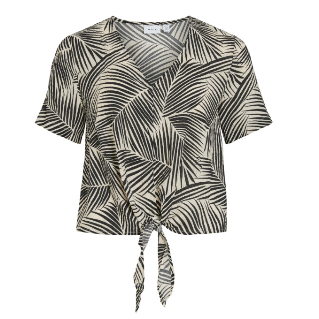 Vila Vilimia kea v-neck s/s knot top/vol 14115799 large