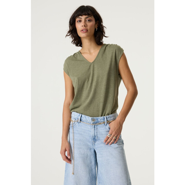 Garcia Jeans R260208 ladies t-shirt olijf 4381.22.0001 large
