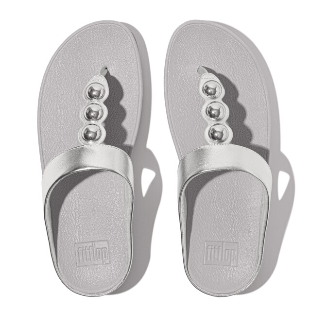 FitFlop Fino mirror-dome metallic-leather toe-post sandals II2 large