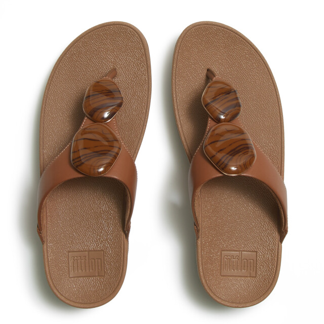 FitFlop Lulu marbled-stone toe-post sandals A4T large