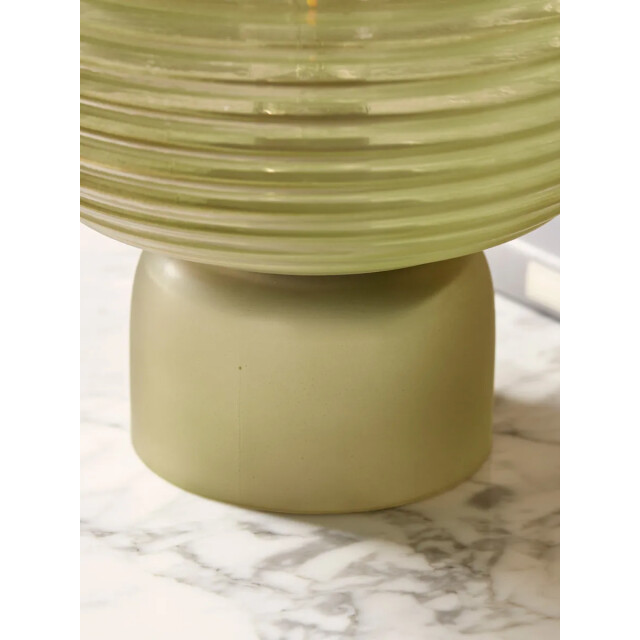 Casa di Elturo Led tafellamp liora glazen – geribbeld glas – Ø18 x 23 cm – draadloze 2297577 large