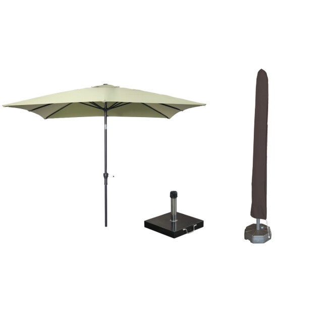 Garden Impressions Lotus parasolset 250x250 met voet en hoes 3626182 large