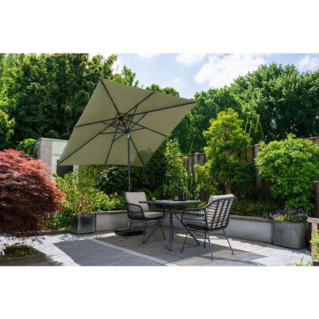 Garden Impressions Lotus parasolset 250x250 met voet en hoes 3626182 large