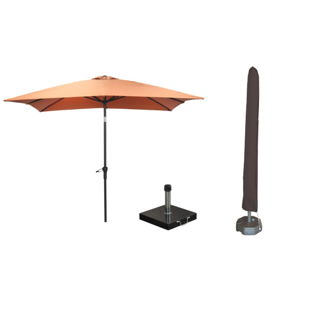 Garden Impressions Lotus parasolset 250x250 met voet en hoes 3626183 large