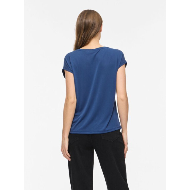 Vila vitevira v-neck ss top/vol 14114734 medium blue denim 06613.265.0001 large