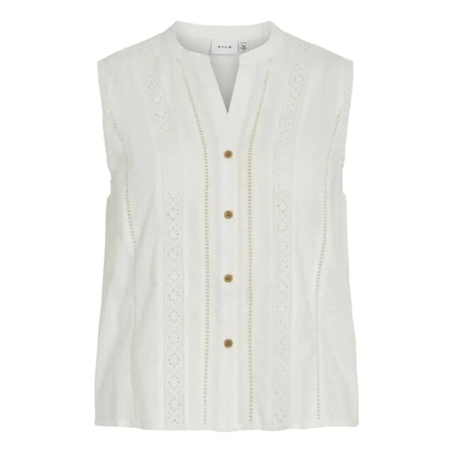 Vila vibecca s/l short lace top/rs 14116043 snow white 06010.120.0002 large