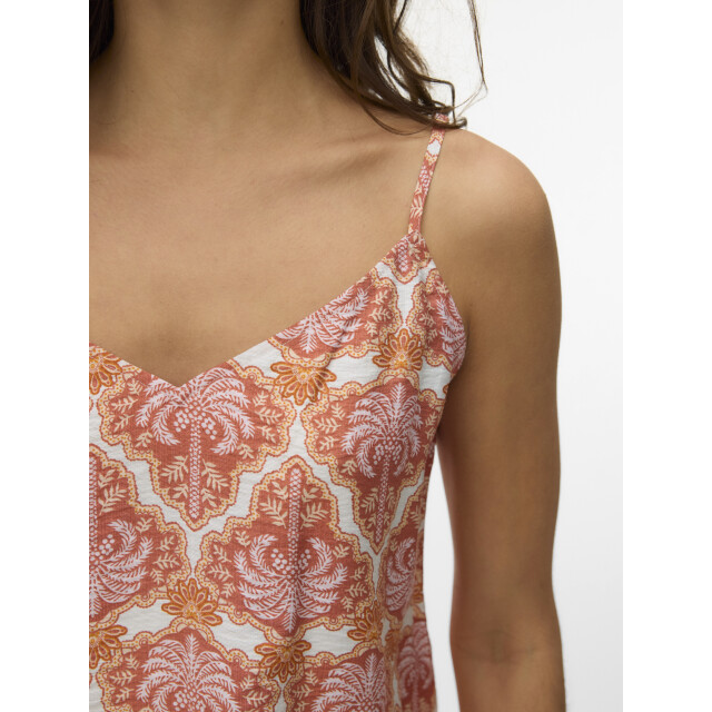 Vero Moda vmevelijn singlet top exp 10349829 snow white langoustino palm 06010.560.0085 large