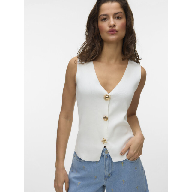 Vero Moda vmkylie sl vest knit top exp 10352563 snow white 06741.112.0091 large