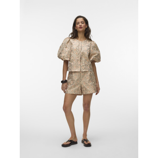 Vero Moda vmbarbara 2/4 o-neck top exp 10352600 birch leopard 06613.198.0211 large