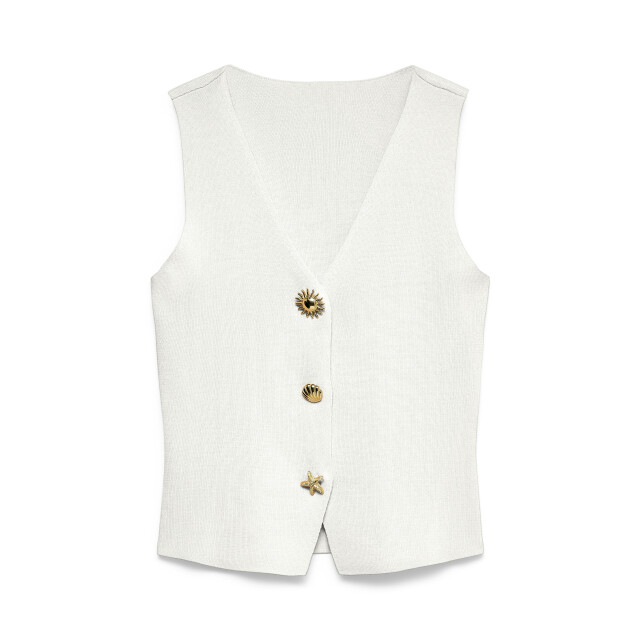 Vero Moda vmkylie sl vest knit top exp 10352563 snow white 06741.112.0091 large