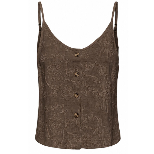 Only onlsiesta linen bl emb singlet pnt 15374121 chocolate martini 06010.880.0019 large