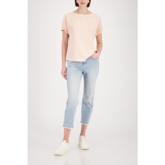 Monari  blouse with breast pocket 410750 250 summer peach 06011.520.0026 large