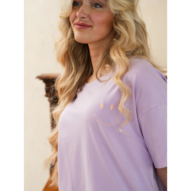By Louise Dames lang nachthemd korte mouw smile BL-6277-02 large