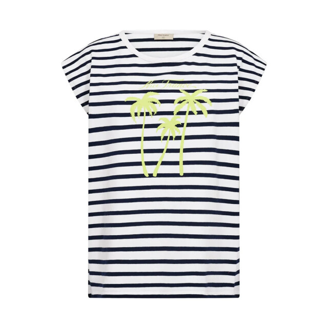 Free Quent Fqfenjal tee brilliant white & navy blue 208015-9795 large