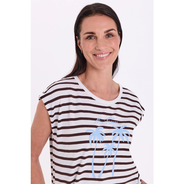 Free Quent Fqfenjal tee brilliant white & coffee bean 208015-1185 large
