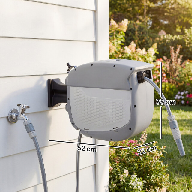 4goodz Wandbox slanghaspel met tuinslang 20 m -180° draaibaar met automatische 3627905 large