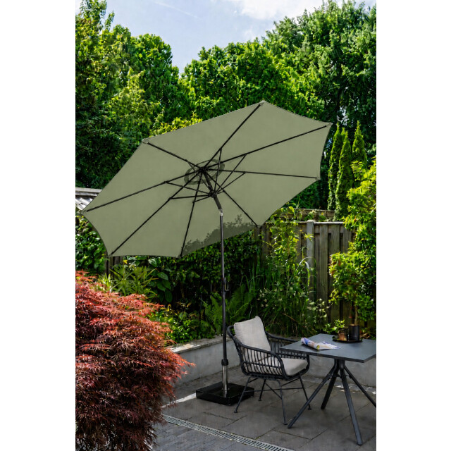 Garden Impressions Lotus parasolset Ø300 cm olijf met voet en hoes 3626944 large