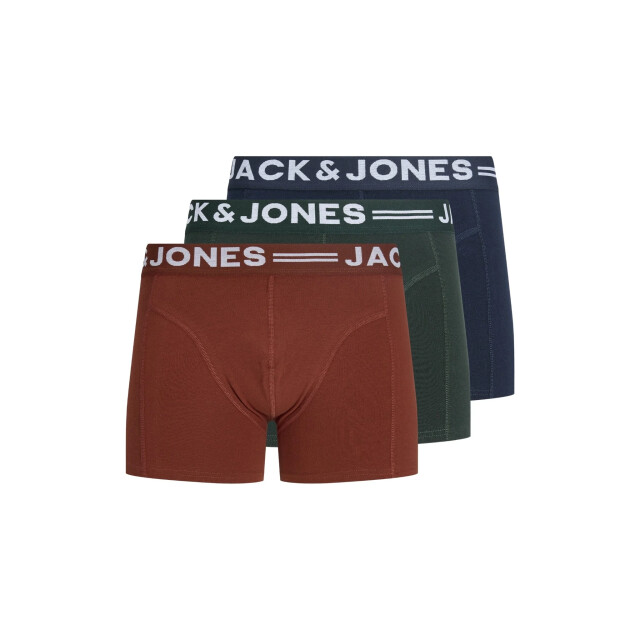 Jack & Jones Heren boxershorts trunks sense 3-pack rood/groen/blauw 12081832-Scarab large