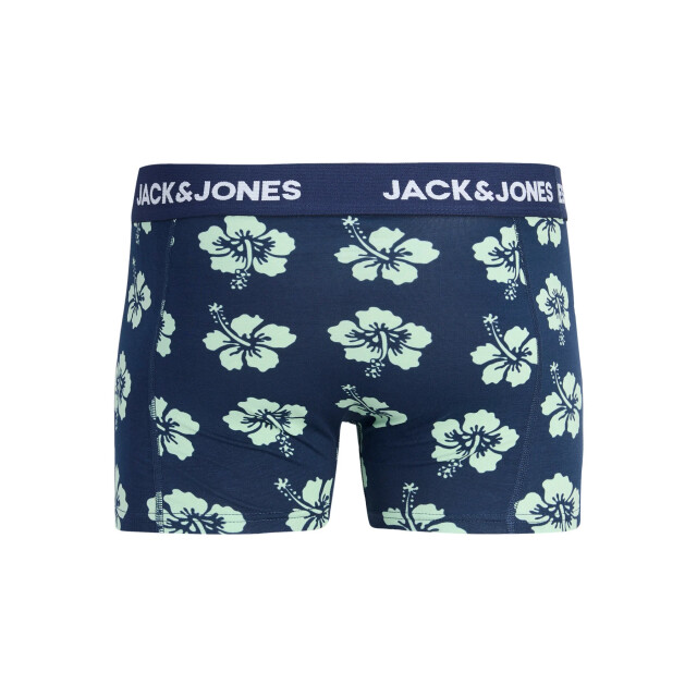 Jack & Jones Heren boxershorts trunks jacmaudo gebloemd 3-pack donkerblauw/zwart 12296236-Pageant Blue large