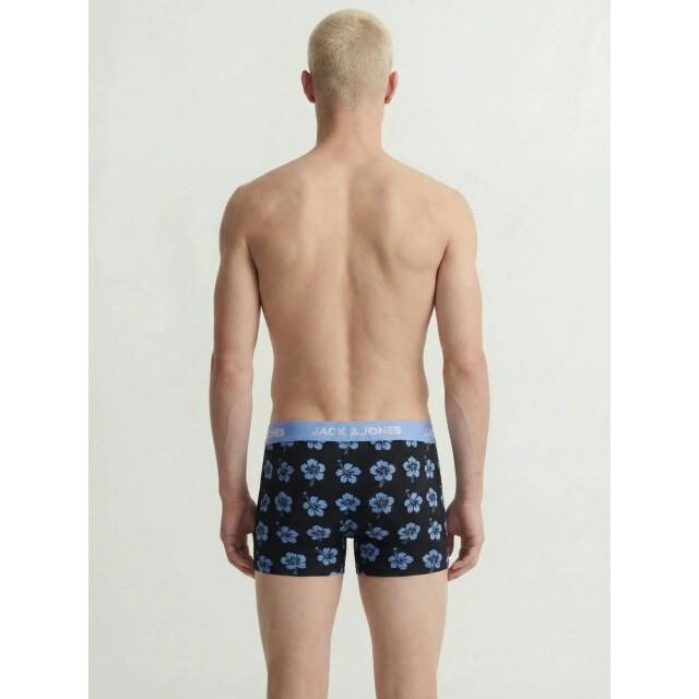 Jack & Jones Heren boxershorts trunks jacmaudo gebloemd 3-pack donkerblauw/zwart 12296236-Pageant Blue large