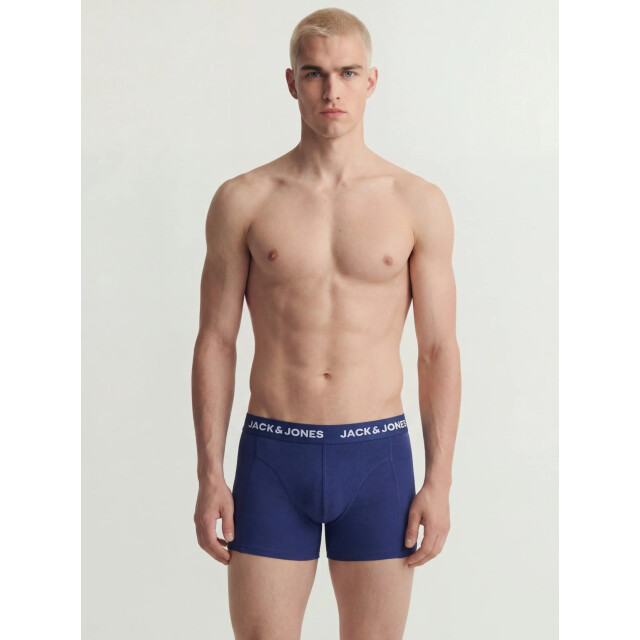 Jack & Jones Heren boxershorts trunks jackevin 3-pack gestreept/bladeren print donker 12296254-Bellwether Blue large