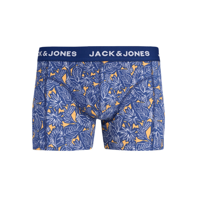 Jack & Jones Heren boxershorts trunks jackevin 5-pack gestreept/bladeren print donker 12303741-Bellwether Blue large