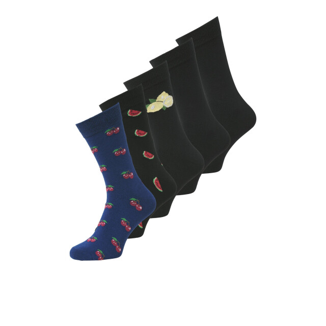 Jack & Jones Heren sokken jacthor fruitprint 5-pack kerst/watermeloen/citroen 12303749 large
