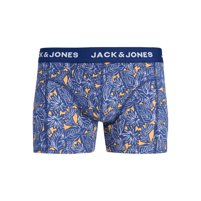 Jack & Jones Heren boxershorts trunks jackevin 3-pack gestreept/bladeren print donker 12296254-Bellwether Blue large